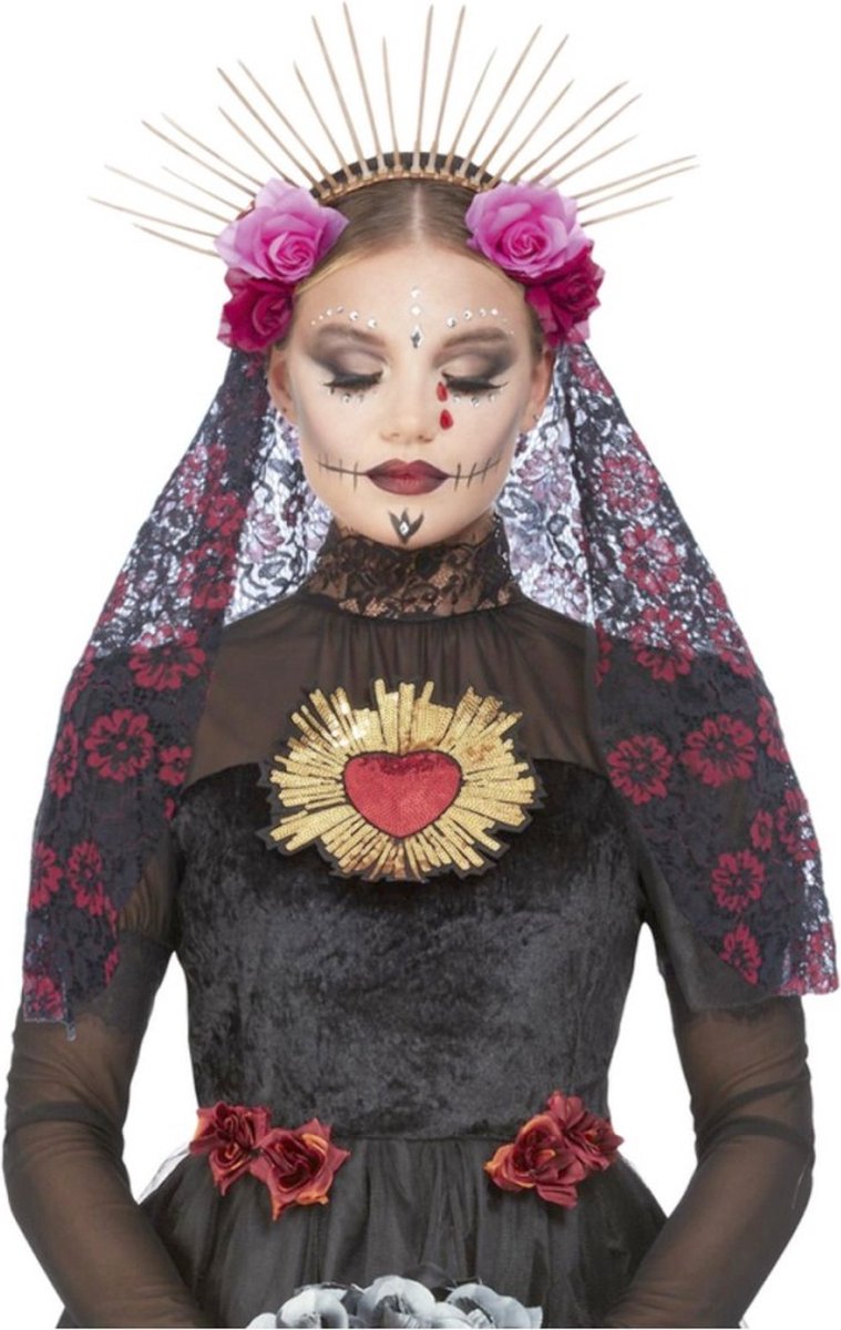   - Deluxe Sunburst Day Of The Dead Kostuum Haarband - Multicolours