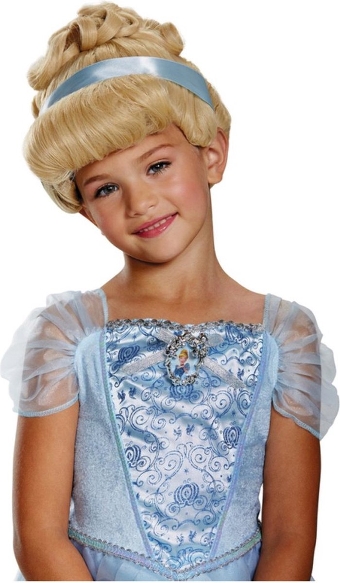   - Disney Cinderella Deluxe Pruik Kinderen - Blond
