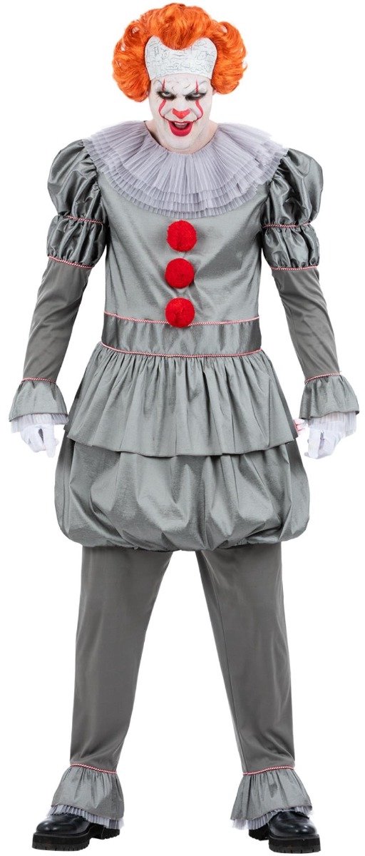   - IT Chapter Two Pennywise Costume - L - Grijs/Rood