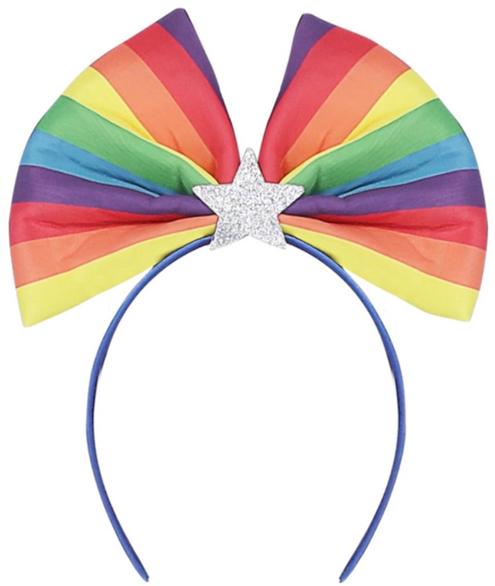   - Rainbow Flag Bow Kostuum Haarband - Regenboog