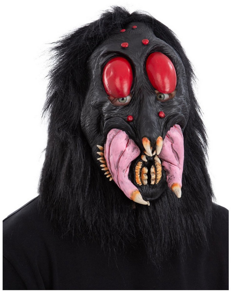   - Tarantula Spin Latexmasker - Zwart - One Size - Carnavalskleding - Verkleedkleding