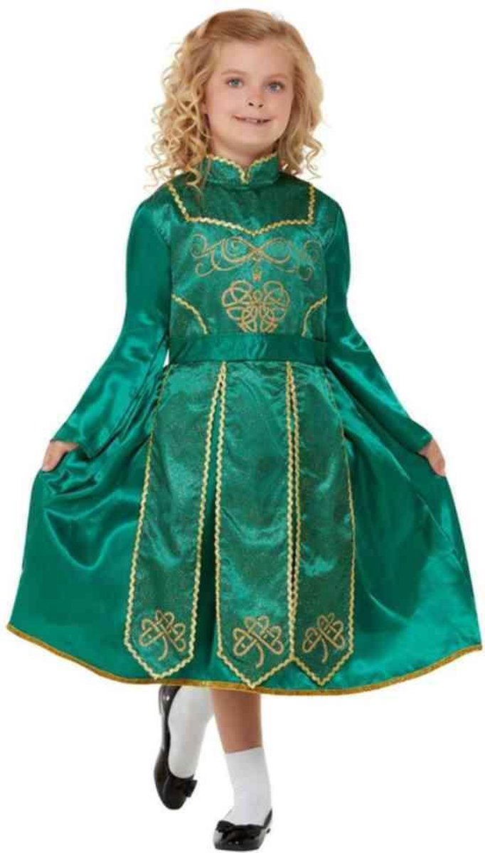 Smiffys Kinder Kostuum -Kids tm 12 jaar- Deluxe Irish Dancer Groen