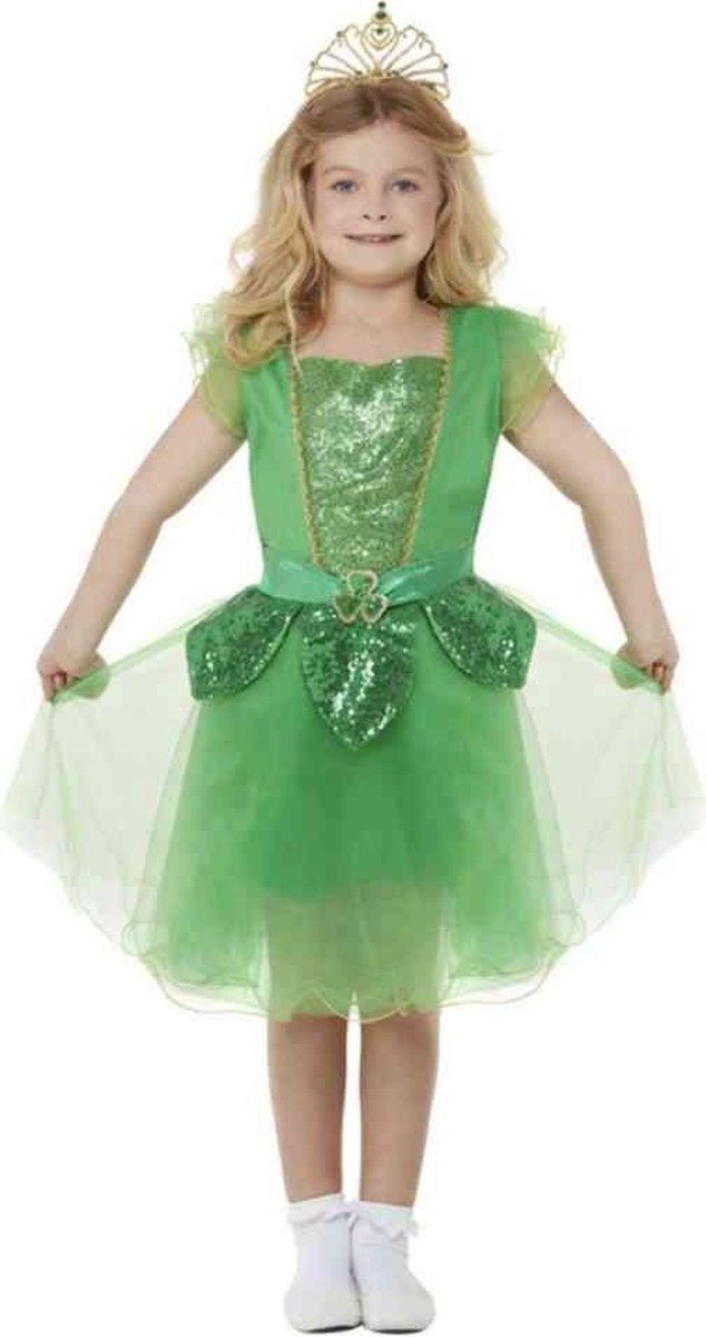   Kinder Kostuum -Kids tm 12 jaar- Deluxe St Patricks Day Glitter Fairy Groen