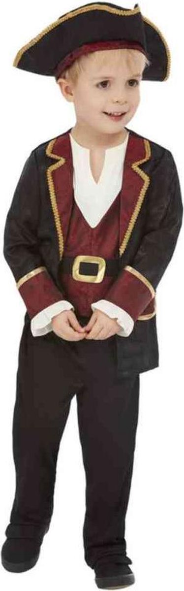   Kinder Kostuum -Kids tm 12 jaar- Deluxe Swashbuckler Pirate Zwart