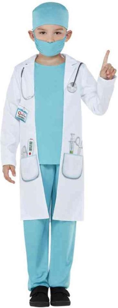   Kinder Kostuum -Kids tm 12 jaar- Doctor Blauw/Wit