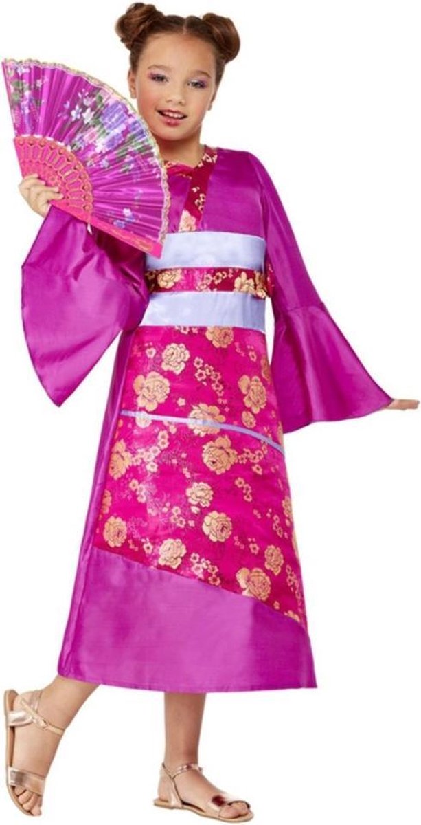   Kinder Kostuum -Kids tm 12 jaar- Geisha Paars