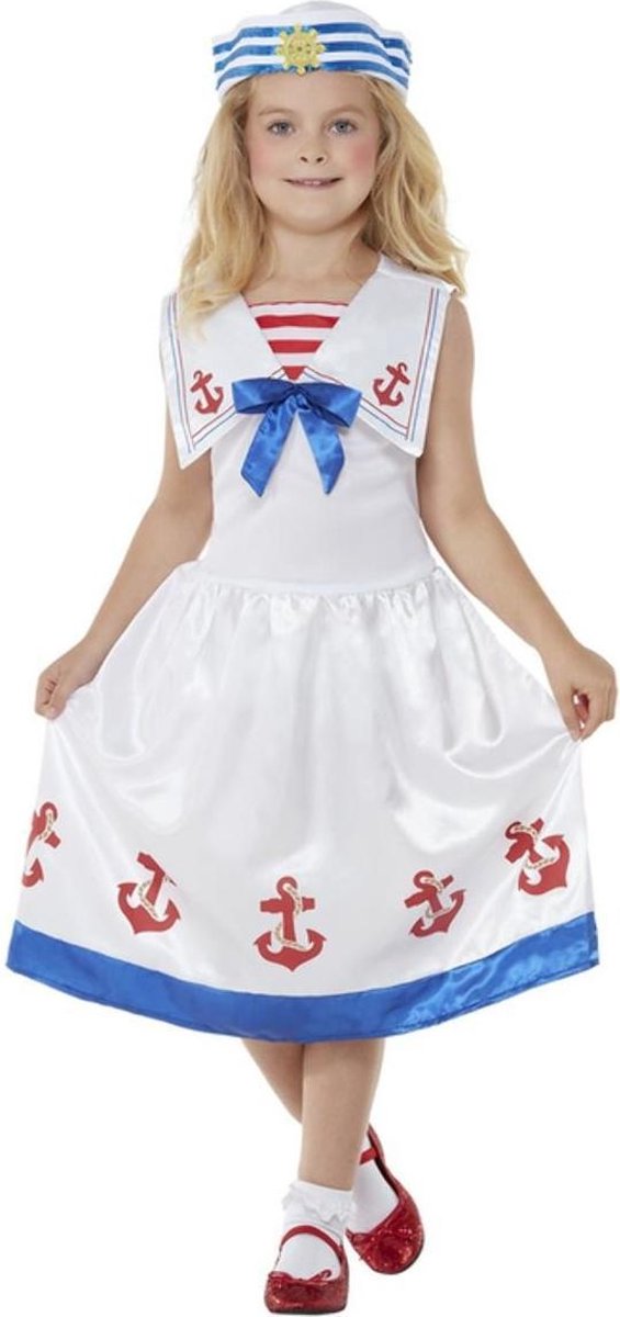 Smiffys Kinder Kostuum -Kids tm 12 jaar- High Seas Sailor Wit