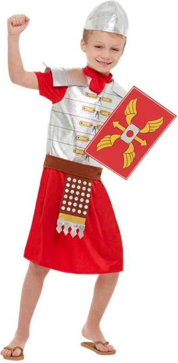   Kinder Kostuum -Kids tm 12 jaar- Horrible Histories Roman Boy Rood/Zilverkleurig