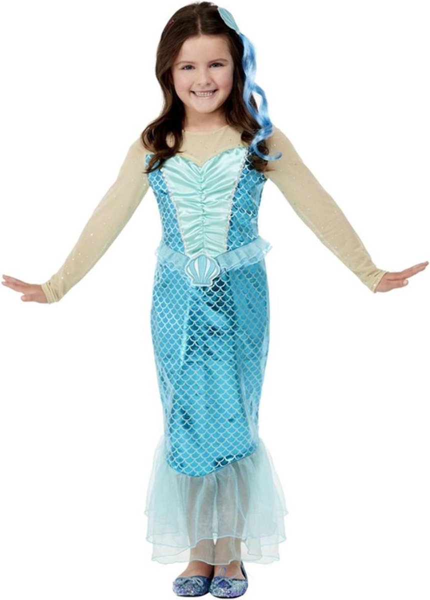 Smiffys Kinder Kostuum -Kids tm 12 jaar- Mermaid Blauw