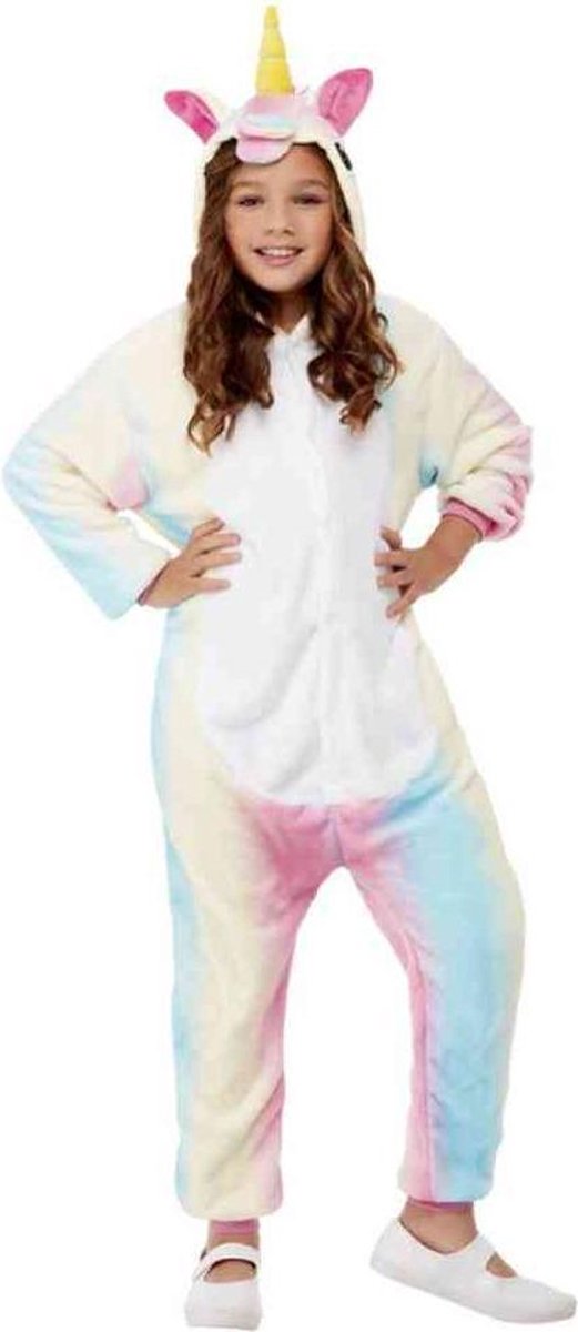 Smiffys Kinder Kostuum -Kids tm 12 jaar- Unicorn Onesie Wit