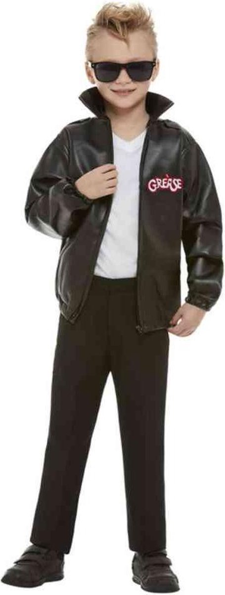   Kinder Kostuum -Kids tm 14 jaar- Grease T-Birds Jacket Zwart