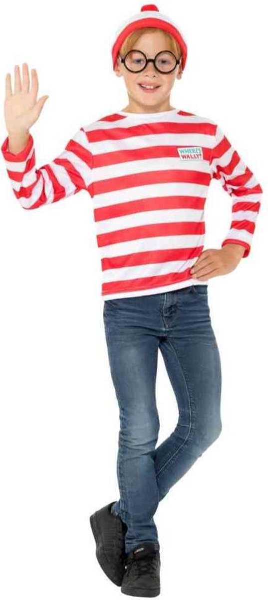 Smiffys Kinder Kostuum -Kids tm 14 jaar- Wheres Wally? Rood/Wit