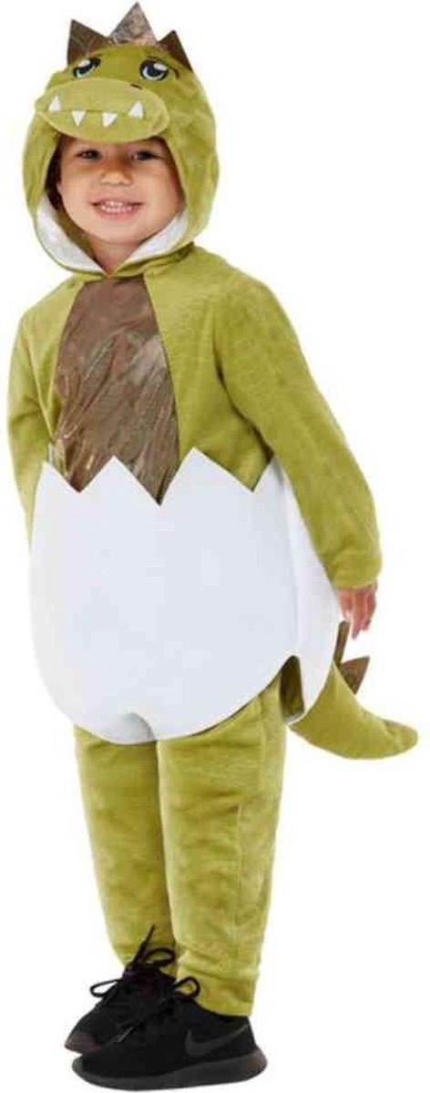   Kinder Kostuum -Kids tm 2 jaar- Deluxe Toddler Hatching Dino Groen