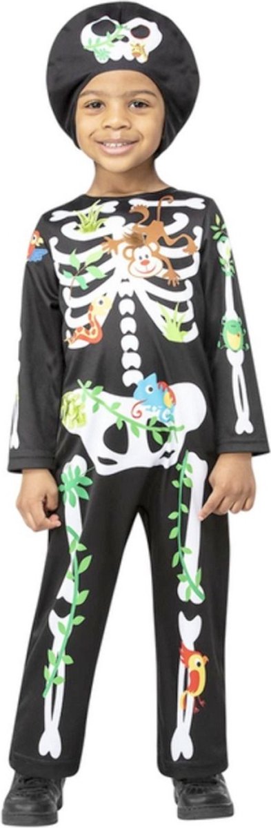   Kinder Kostuum -Kids tm 2 jaar- Jungle Skeleton Zwart