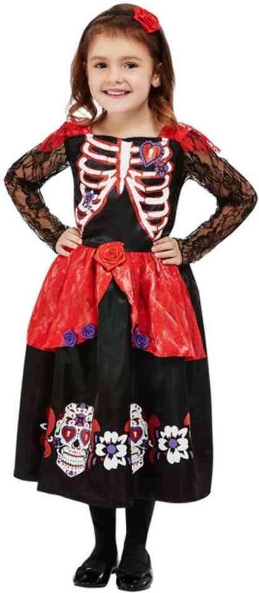   Kinder Kostuum -Kids tm 2 jaar- Toddler Girl Day Of The Dead Zwart