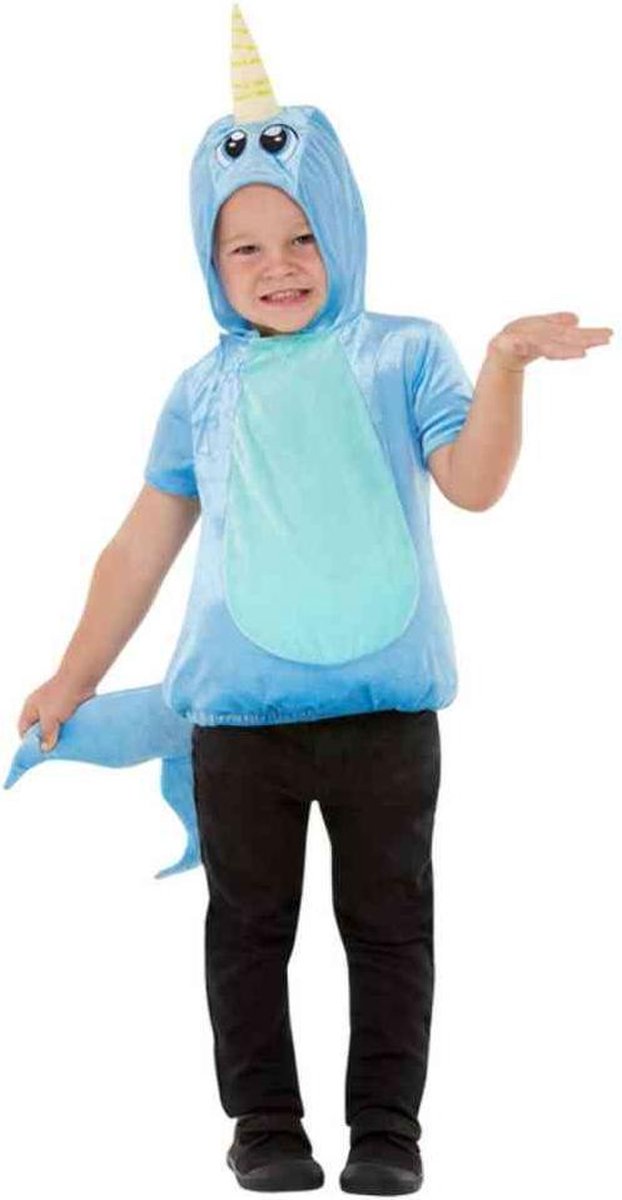   Kinder Kostuum -Kids tm 2 jaar- Toddler Narwhal Blauw