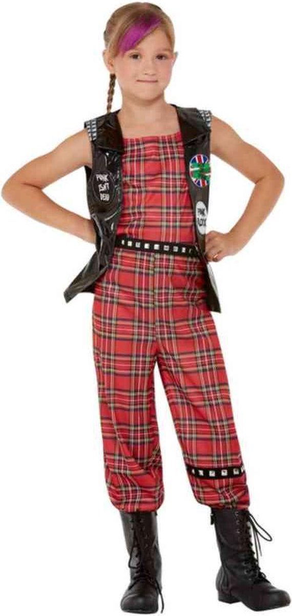   Kinder Kostuum -Kids tm 6 jaar- Punk Rocker Rood