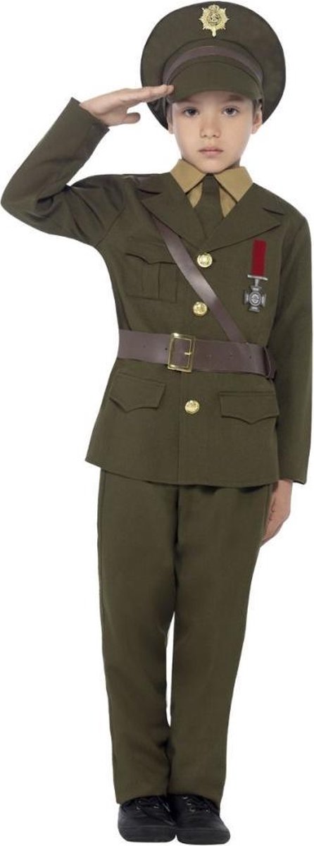   Kinder Kostuum -Kids tm 9 jaar- Army Officer Groen