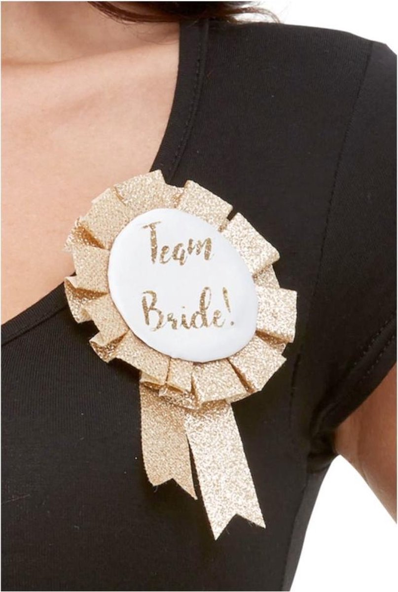   Kostuum Accessoire Team Bride Rosette Goudkleurig