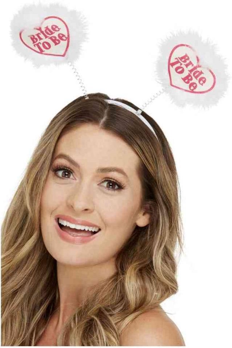 Smiffys Kostuum Haarband Bride To Be Boppers Wit/Roze