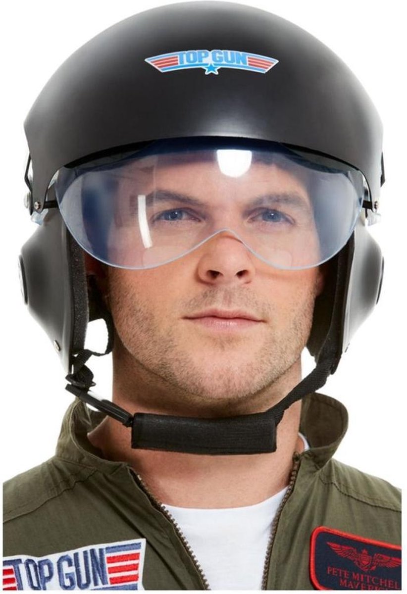   Kostuum Helm Top Gun Deluxe Zwart