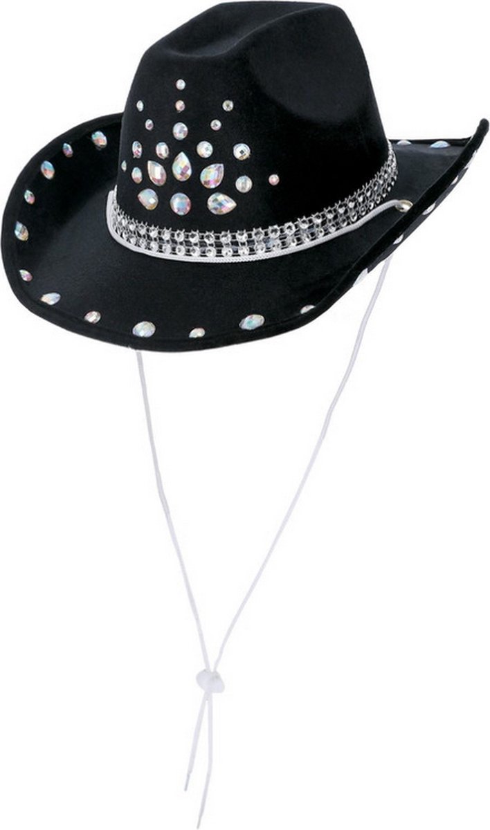   Kostuum Hoed Rhinestone Cowboy Hat Zwart