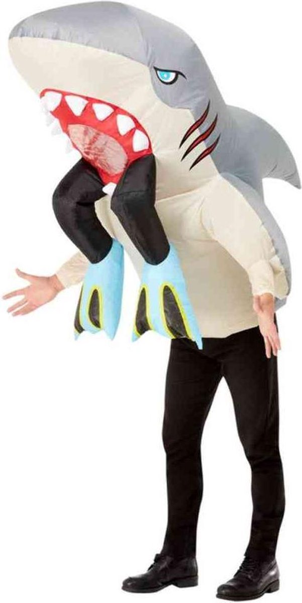   Kostuum Inflatable Shark & Diver Grijs