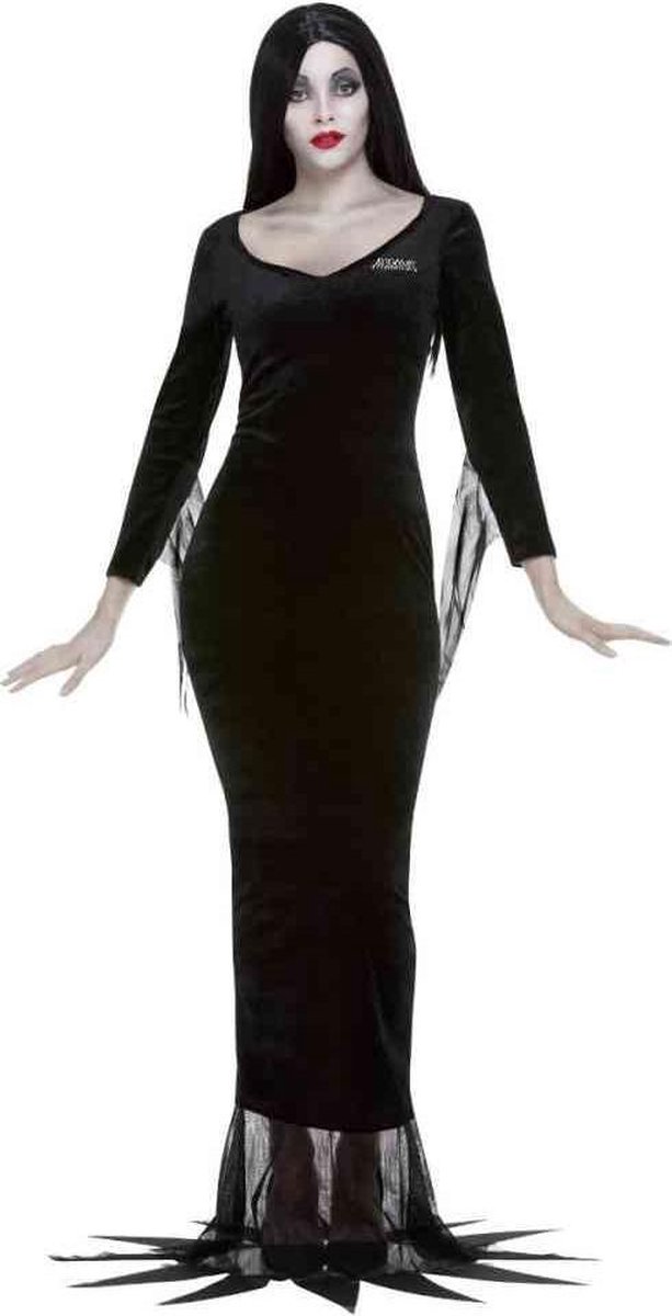   Kostuum -L- Addams Family Morticia Zwart