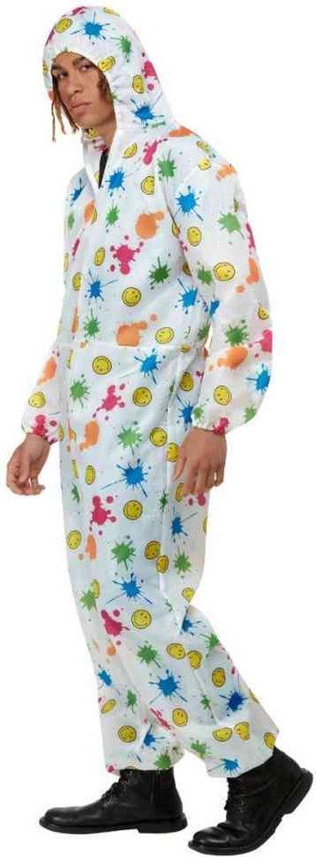   Kostuum -L- Smiley Boilersuit Wit