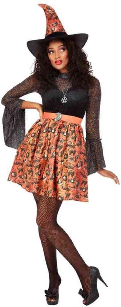 Smiffys Kostuum -L- Vintage Witch Oranje