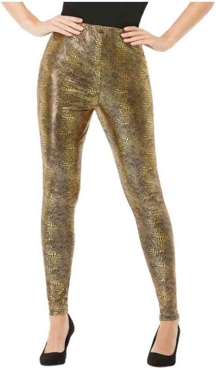 Smiffys Kostuum Legging Dragon Scale Goudkleurig