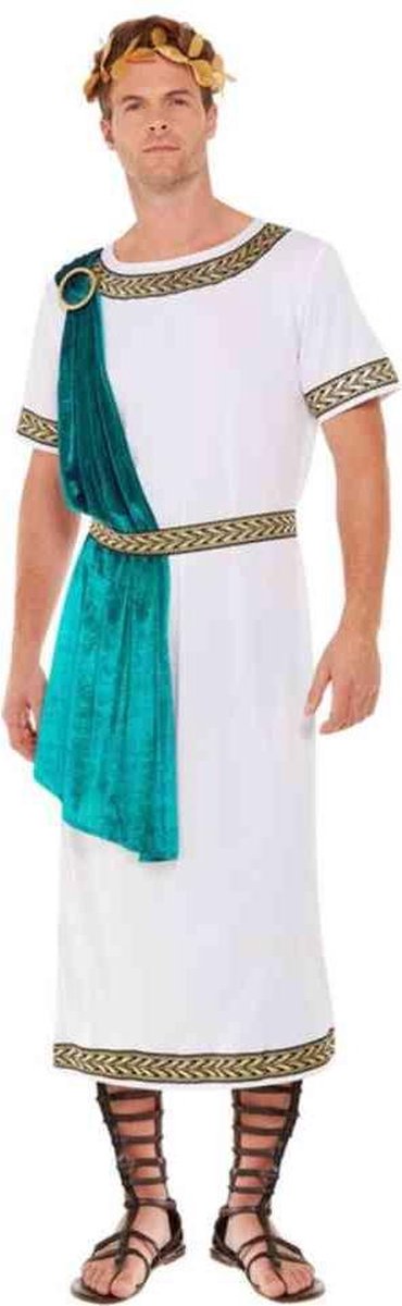 Smiffys Kostuum -M- Deluxe Roman Empire Emperor Toga Wit