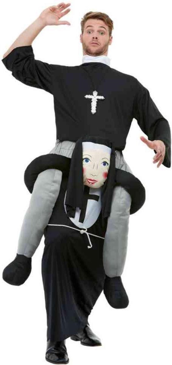   Kostuum Piggyback Nun Zwart