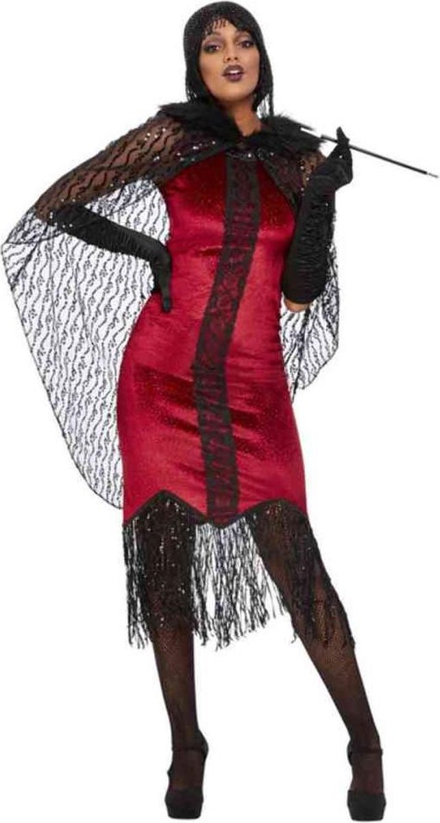   Kostuum -S- Deluxe Vampire Flapper Rood