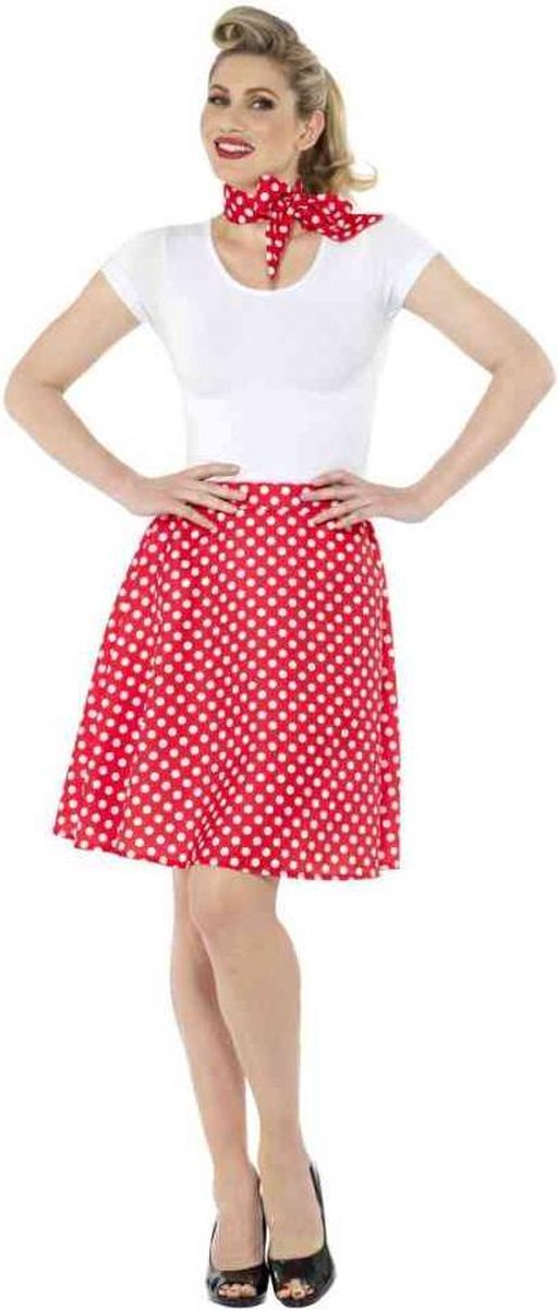   Kostuum rok -S/M- 50s Polka Dot Rood