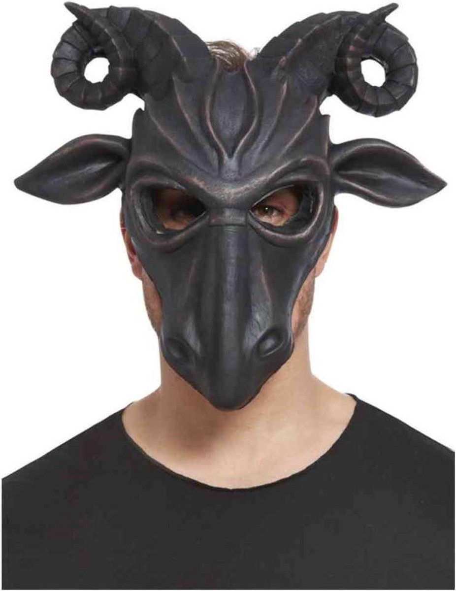 Smiffys Masker Deluxe Satanic Ram Zwart