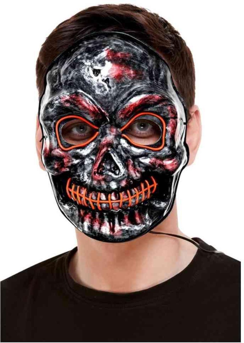   Masker Skeleton Light Up Zwart