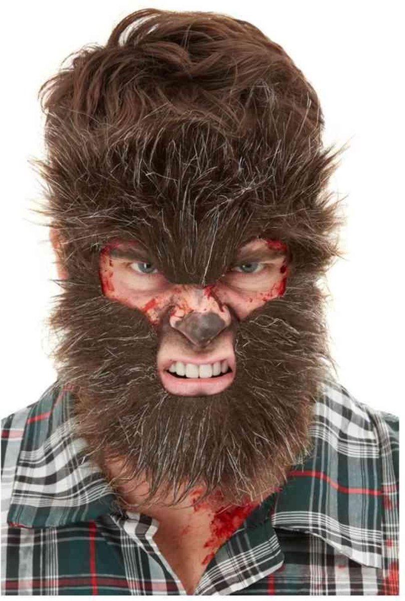 Smiffys Masker Werewolf Face Fur Bruin