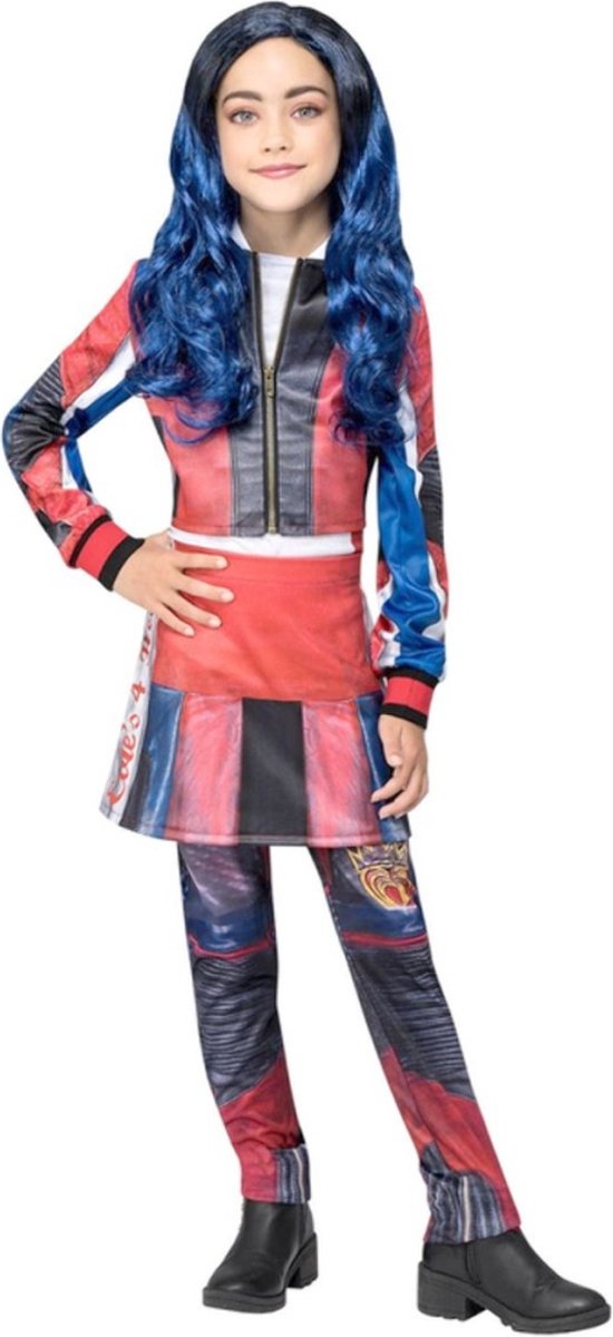 Smiffys -Megastoere Disney Descendants Evie - Meisje - blauw,rood - Large - Carnavalskleding - Verkleedkleding