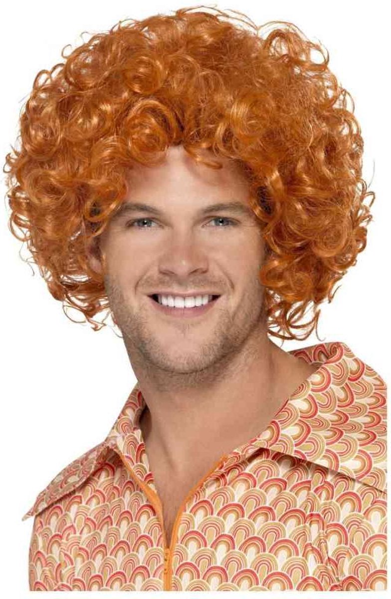 Smiffys Pruik Curly Afro Oranje