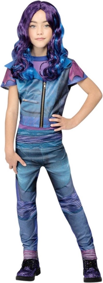   -Slinkse Disney Descendants Queen Mal - Meisje - blauw,paars - Large - Carnavalskleding - Verkleedkleding