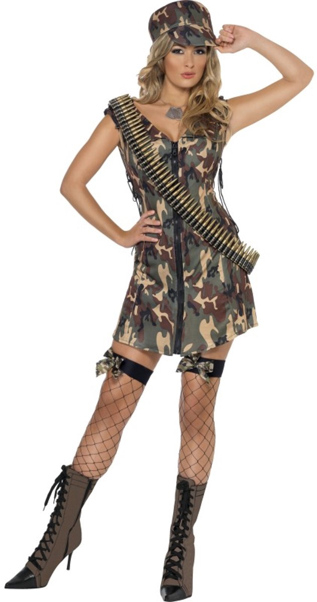   Verkleedkleding Legerpakje dames - camouflage - Maat Medium/Large