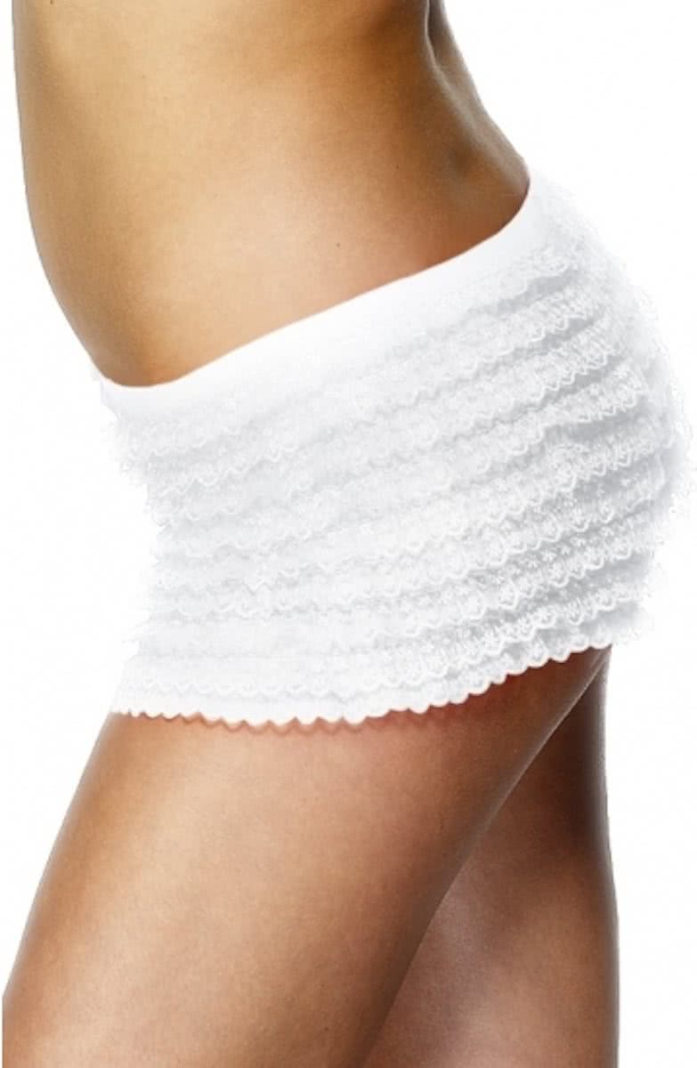 Witte hotpants met kant