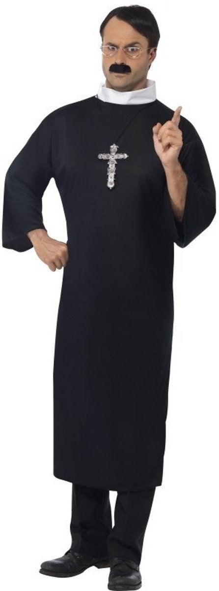 Zwart priester kostuum voor heren - religieuze verkleedkleding 56-58 (XL)