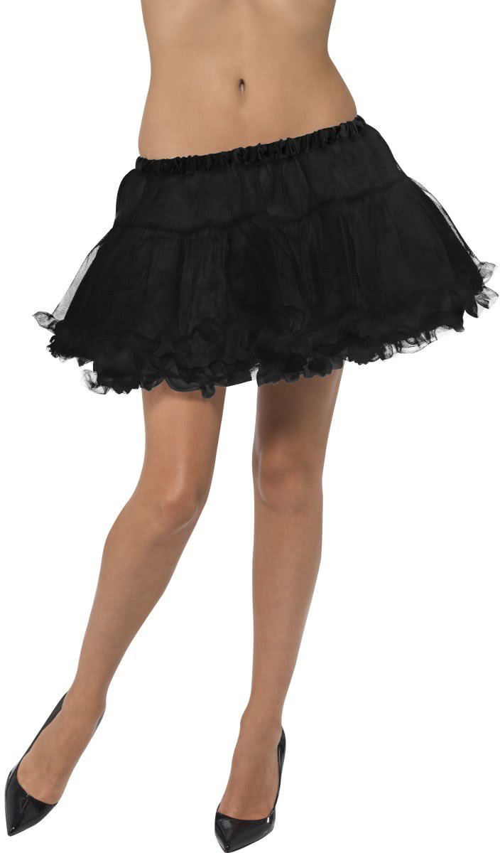 Zwarte Petticoat - kort model tule onderrok - 30 cm - maat S-M