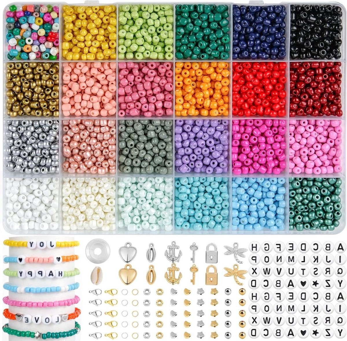   - 4 mm kralen voor het maken van armbanden in diverse kleuren