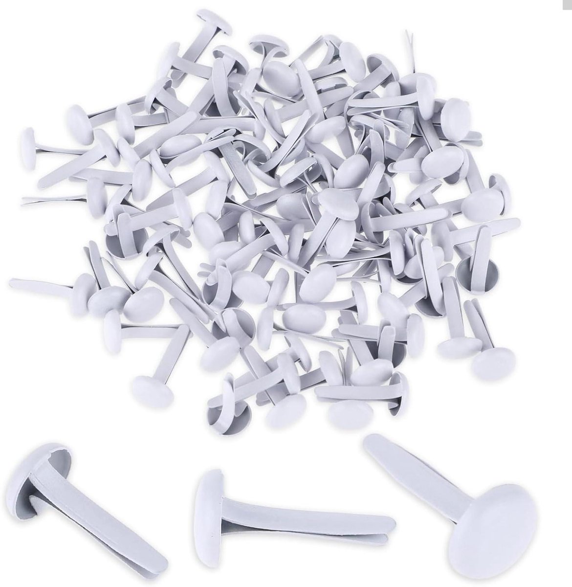 Smoakez - Mini-brads patroonzakklemmen (100 stuks) voor scrapbooking en knutselen - Metaalkleurig - Geschikt voor school, kantoor en doe-het-zelf projecten