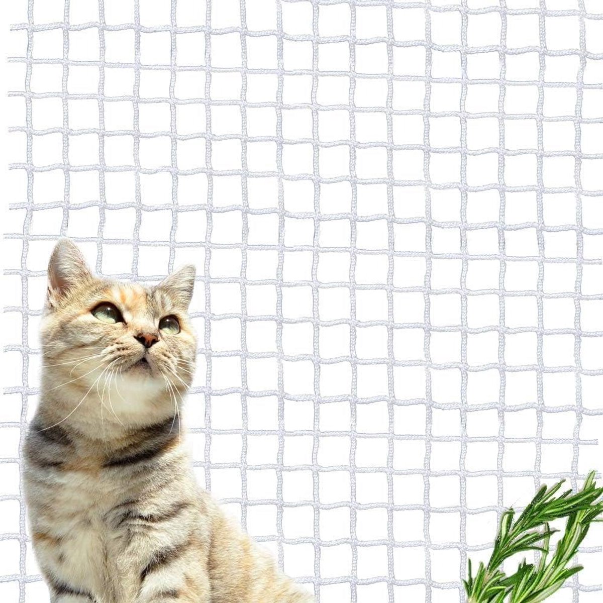   - Universeel beschermnet voor balkons en tuin - 2 x 3m - Wit nylon - Veiligheidsnet voor terrassen, trappen, deuren en ramen