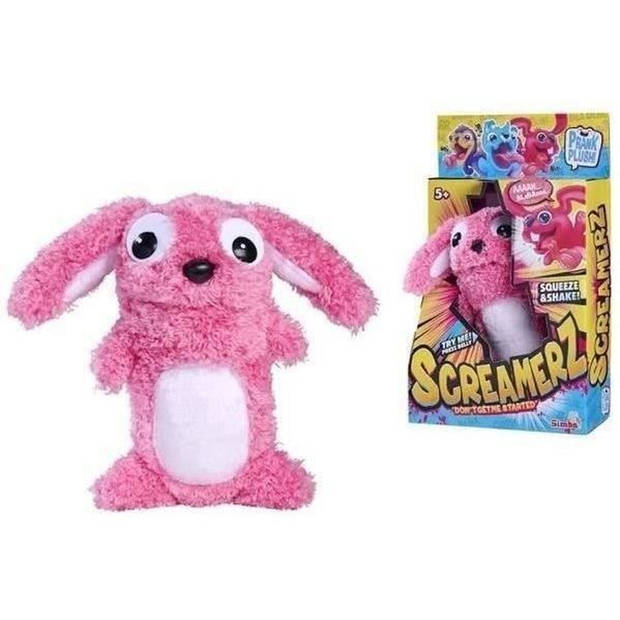 Smoby - Screamerz - Leuke interactieve knuffel - Konijn - 27 cm - Geluiden bij schudden of indrukken van de knop