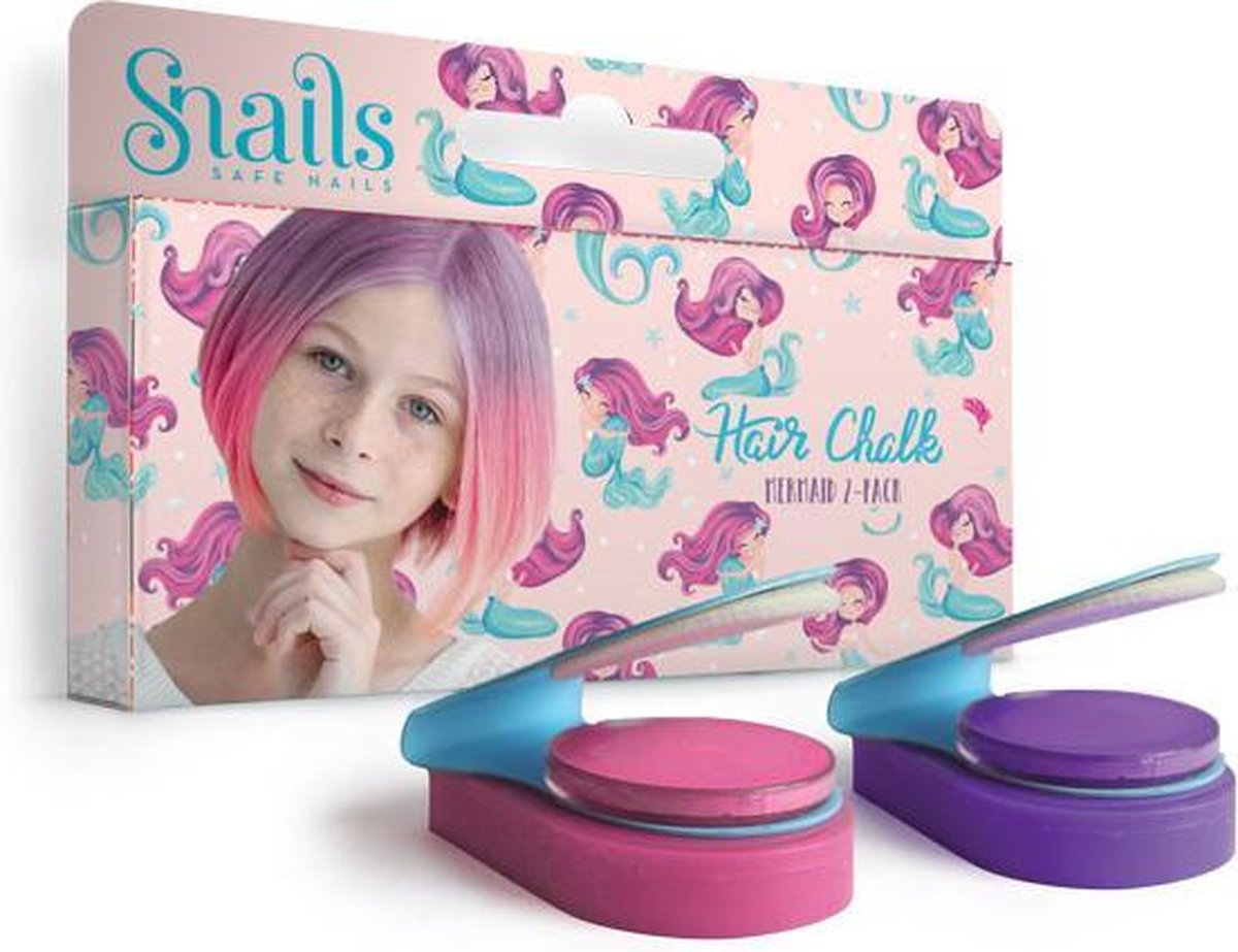 Snails Zeemermin  Haarkrijt Set van 2 - Meisjes - Haar -Roos en Paars - Mermaid